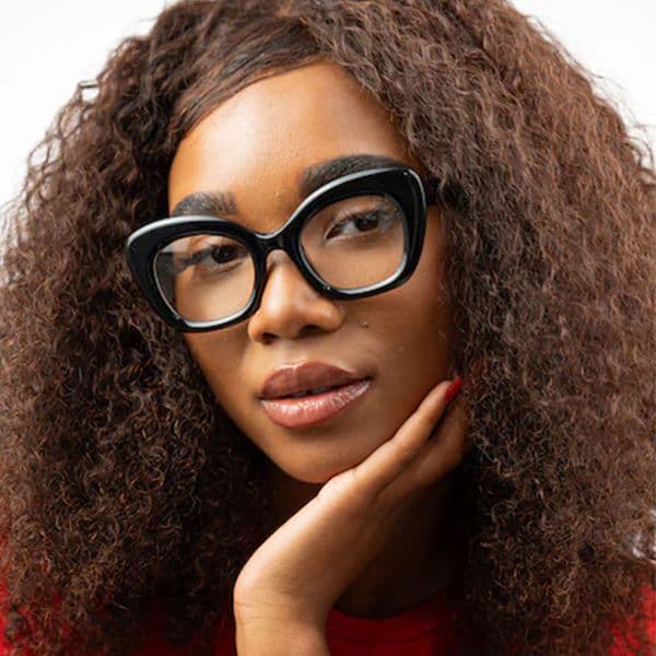 New Retro Cat Eye Black Non-Prescription Anti-Blue Light Myopia Customizable Prescription Plain Face Women Glasses Frame