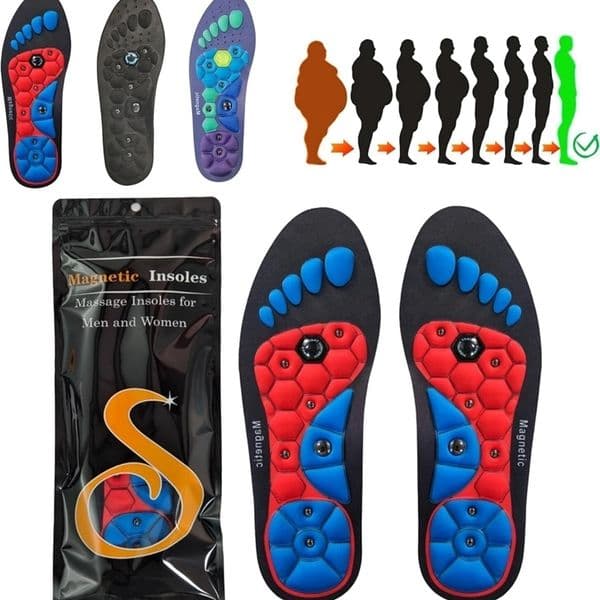Therapy Sports Insoles Massage Magnetic Foot Weight Loss Slimming Acupressure Insole Anti-fatigue Health Care Shoe Pads 260307