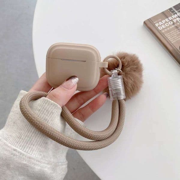 Khaki Headphone Cover 3rd Pro3 2025 Case Silicone Coque For AirPods 4 3 1 Pro 2 Cases Fundas With Lanyard 26Y0309