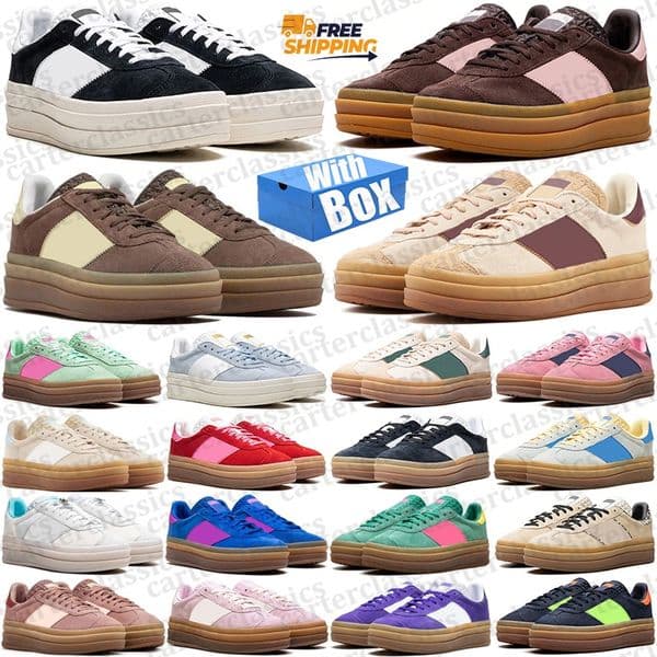 Free Shipping With Box Designer gazellle bold platform sneakers Shoes chaussure schuhe for pink mens womens black scarpe trainers Zapato Plate-forme luxury