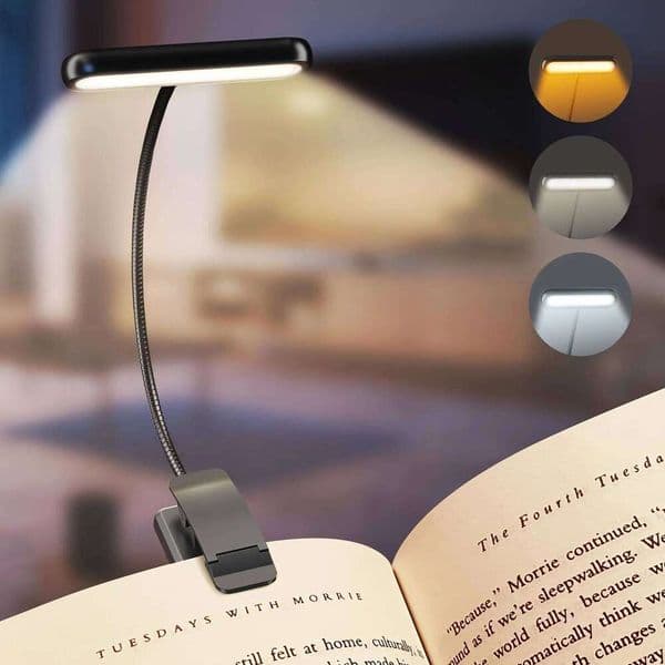 LED Clip On Reading Light Button stepless dimming clip type book light 360 Degree Freely Rotatable Suitable for home office 26W0309