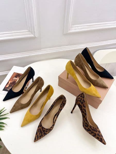 10A High-Quality Classic Spring and Summer New Women's Leopard Print Pointed Toe High Heels Casual Fashion Suitable for Dinner Sexy Thin Heel Shoes8.5cm