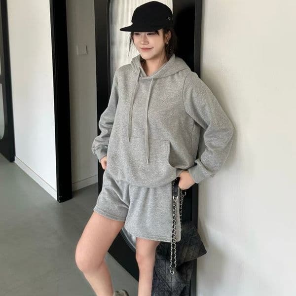 Designer Yoga Set Hoodie Pullover+shorts Womens Casual Sports Suit Crew Neck Sweatshirts Short Pants Tracksuit Studio-to-street City Jogger Sportswear
