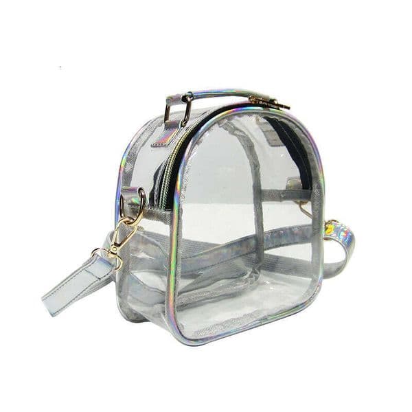 New Laser Transparent Single Shoulder Crossbody Ins Trend Simple Pain Mini Handheld Jelly Small PVC Women's Bag