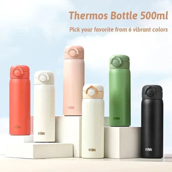 500ML Thermos Bottle Vacuum Flasks Tumbler 304 Stainless Steel Thermal Water Bottle Keep And Cold Insulated Cup Drinkware 260307