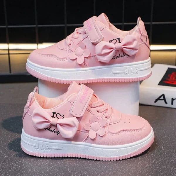 Teenagers outdoor sneakers Student girls cute bow sports shoes Comfortable soft sole running shoes casual tennis shoes 260307