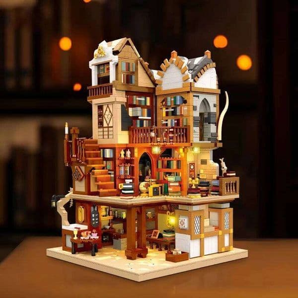 3294pcs Medieval European Library Building Blocks MOC Creative City Streetview Model Bricks Desktop Ornaments Children's DIY Toy C260306