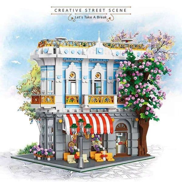 3725pcs Sakura Street View Restaurant Building Blocks MOC Bricks Model Construction Kit Educational Toy for Kids Christmas Gift C260306