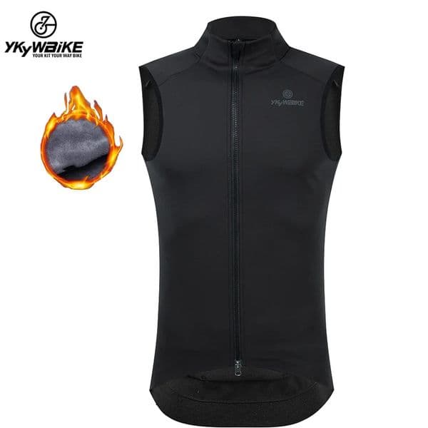 YKYWBIKE Winter Cycling Vest Windproof Waterproof Fleece Vest MTB Bike Bicycle Clothing Sleeveless Cycling Jacket 260306