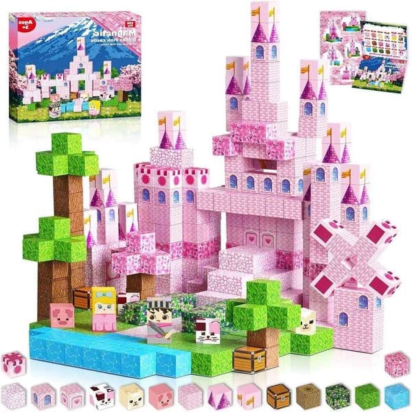 Princess Castle Magnetic Block Set Kids Portable Dreamy Girl Puzzle Game DIY Construction Toy for Children Sensory Play C260306