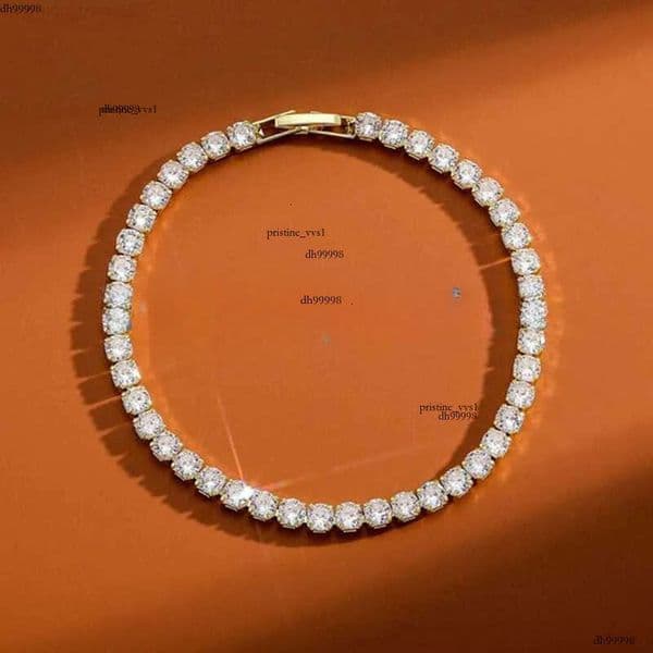gold man iced out tennis bracelet chain vvs moissanite Sier Womens Bracelets Designer Copper White Dia Chains Bangles HipHop Jewelry