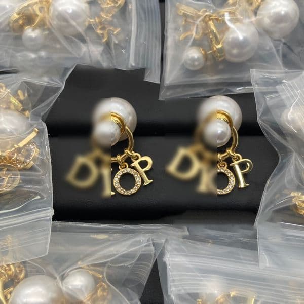 Stud Designer luxurious jewelry large pearls small bee stud - creative new style front and back hanging earrings set