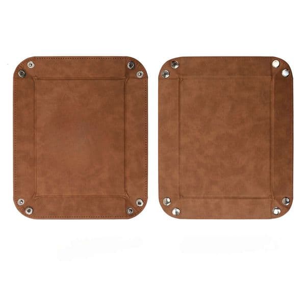 Trendy Rectangular Board Game Dice Tray, Leather Storage Box B2