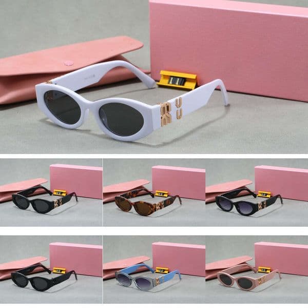miiuu sunglasses Free Shipping Luxury Cat Eye Designer UV400 Protection Nylon Glasses Dark Grey Brown Lenses Sunglasses For Women Men lunettes de soleil