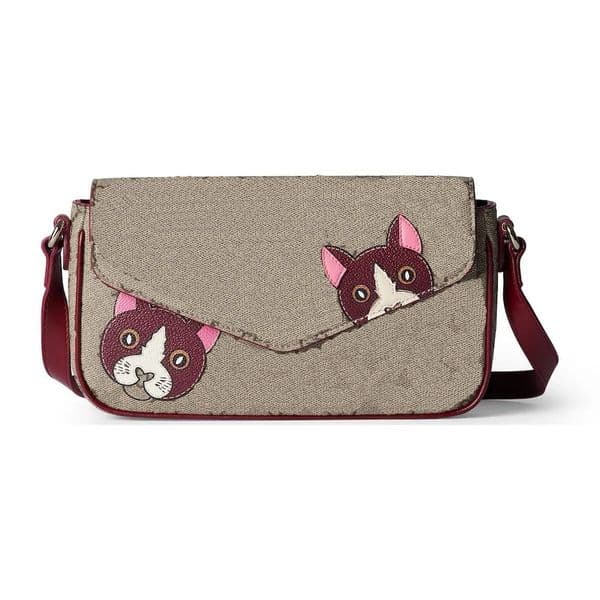 10A High-Quality Luxury Designer Classic Women's Double G Monogram Burgundy Dog Patch Messenger Bag Casual Fashion Mini Handbag