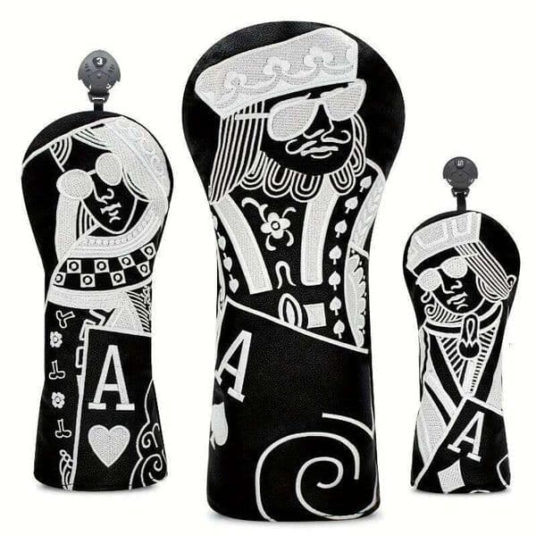 Ace of Spades Ball Cover - Zipper Closure, One-size-fits-all Protective Case for Drivers, Woods 26Y0309