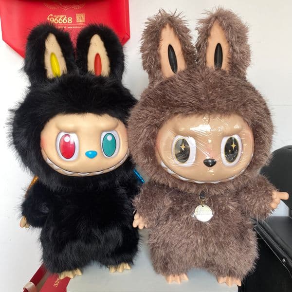 58cm Large Size Pink and Black 10th Anniversary Zimomo I Found U Vinyl Plush Figure Labubu Anime Doll Collection Model Doll Toys