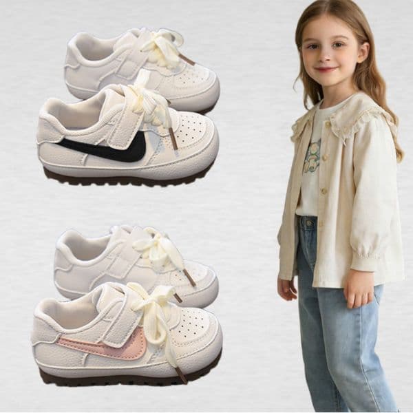 Toddler Baby Kids Fashion Design Walking Shoes Sneakers White Non-slip Casual Shoes Boys Girls Breathable Outdoor Sport Shoes