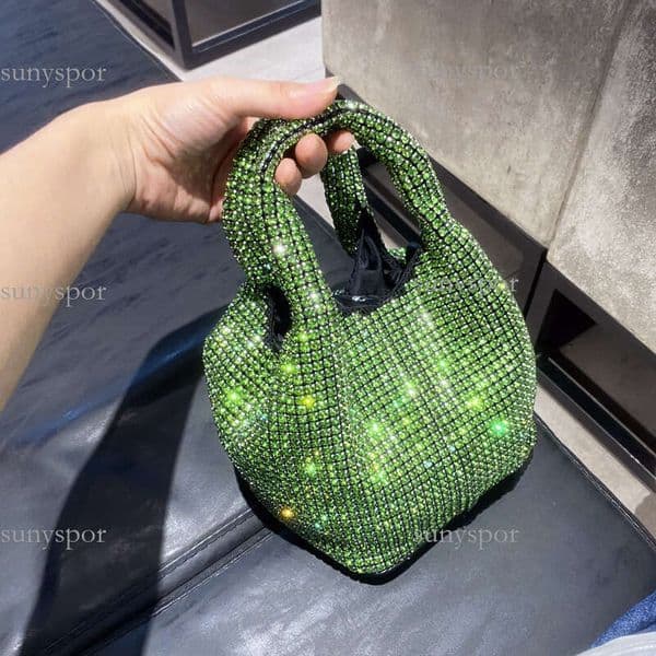 Designer bag Women's 2026 Spring Edition Rhinestone Bucket Single Shoulder Crossbody Chain Small Handheld Bag