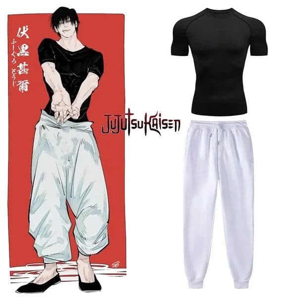 Anime Jujutsu Kaisen Compression Set Performance GYM Mens Athletic Workout Quick Dry ShirtsSweatpants Unisex Sportwear 260228BANJIA