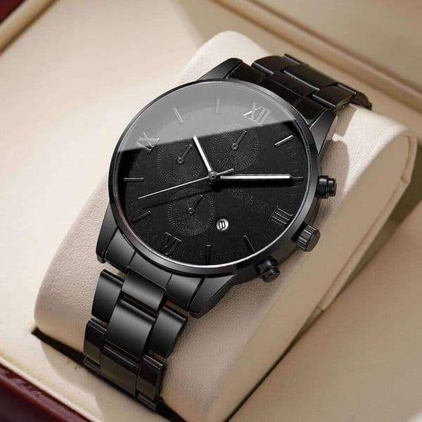 Luxury Mens Business Watches Fashion Roma Dial Men Quartz Watch Calendar Wristwatches for Man Clock Reloj HombreWithout Box