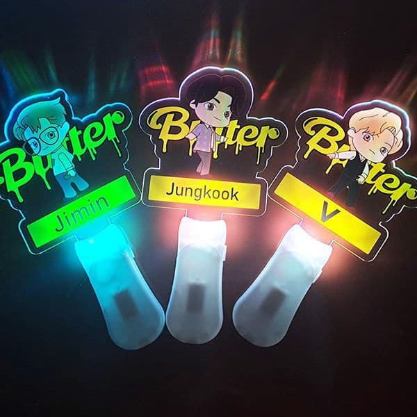 Custom Logo Printing Kpop BTS LED Heart Glow Stick Flashing Light Keys for K-pop Concert Events and Parties
