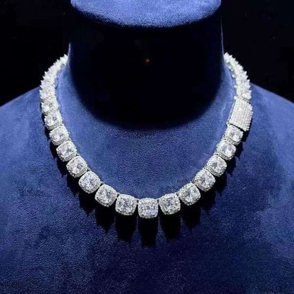Lifeng Eent Cut Necklace Hand-set Craftsmanship10mm Rock Candy Tennis Chain d Vvs Moissanite Dia Chian