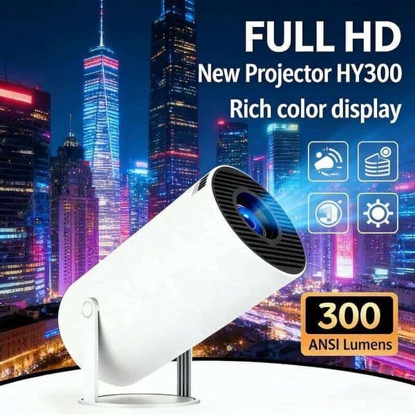New Projector HY300 4K Android 11 Wifi6 290ANSI Allwinner H713 BT50 1080P 1280720P Cinema Outdoor Portable Projectors 26Y0310