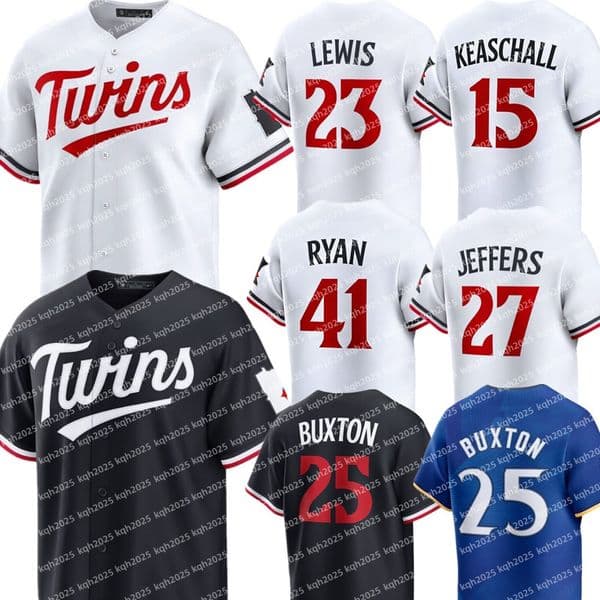 Custom Twins Baseball Jersey Byron Buxton Joe Ryan Royce Lewis Trevor Larnach Taylor Rogers Ryan Jeffers Josh Bell Luke Keaschall Brooks Lee Austin Martin