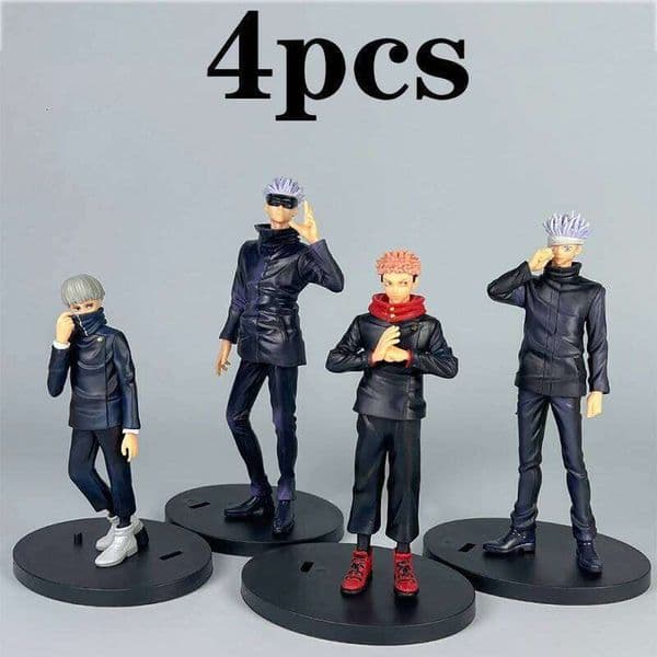 4pcs/set Gojo Satoru Anime Jujutsu Kaisen Action Figure Itadori Yuji Seated Noodle Stopper Model Toys Dolls Collection Hobbies X260304