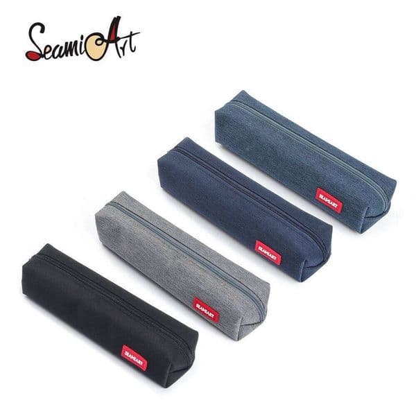 SeamiArt 1pc Small Solid Color Simple Zipper Kawai Pencil Case Mini Pen Bags Papeleria Stationery for School Office Suppliers 26Y0310