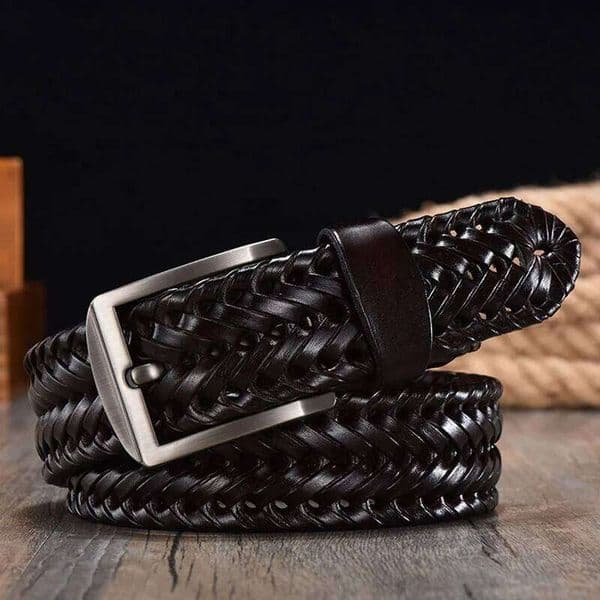 for Braided Men's Belts 4.0CM Width Genuine Cow Straps Hand Knitted Designer Strap Leather Belt Men H260310