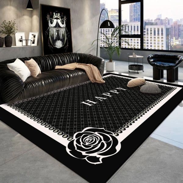Living room carpet, modern and minimalist sofa, coffee table rug, high-end large-scale luxury room, bedroom, bedside floor covering