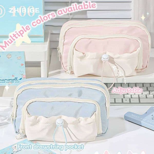 New Kawaii Student Pencil Case Large Capacity Cute Pen Ins Style Storage Bag School Stationery Supplies 26Y0310