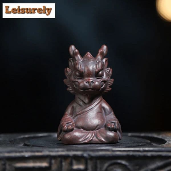 Handmade Yixing Purple Clay Tea Pet Dragon Iron Red Blood Sand Tea Figurine Play Toys Lucky Model Cafes Supplies Ornaments Decor 260227