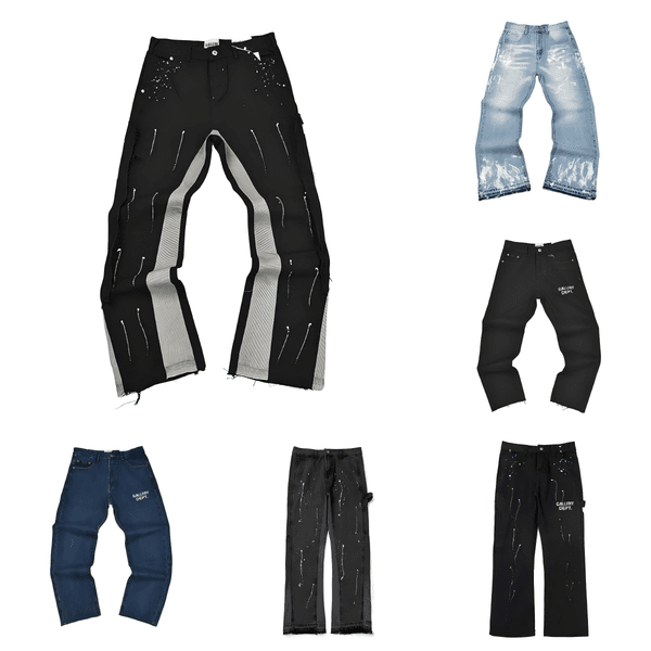 Men's Jeans Vintage Bootcut For Men Women Patchwork Distressed Denim Pants Flared Leg Drawstring Streetwear Trousers Unisex