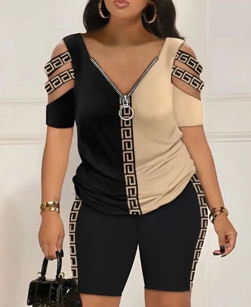 Fashion Sexy Out T Shirt And Shorts 2 Piece Sets Women Outfit Summer Casual Loose Print Shirts Two Set For 260310