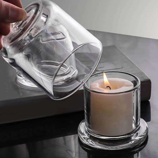 Glass Dome Votive Candle Holder Fun Candlestick for Home Hotel Crystal Stone Diffuser Aromatherapy Cup Decoration S26
