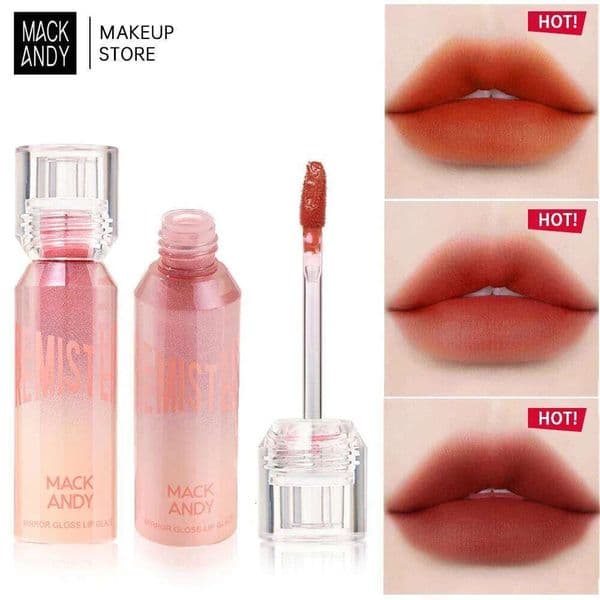 MACKANDY Mirror Gloss Glaze Cute Girl Matte Lipstick Makeup Cosmetics Long-lasting Waterproof Non-fading Sexy Lip Plumper Z260310