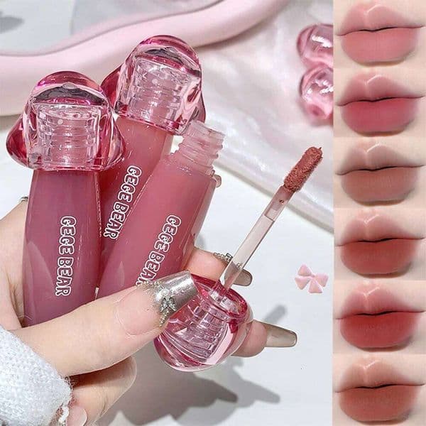 Gege Bear Matte Velvet Cute Pink Mud Cream Lip Clay Long-lasting Color Non-drying Lipstick Z260310