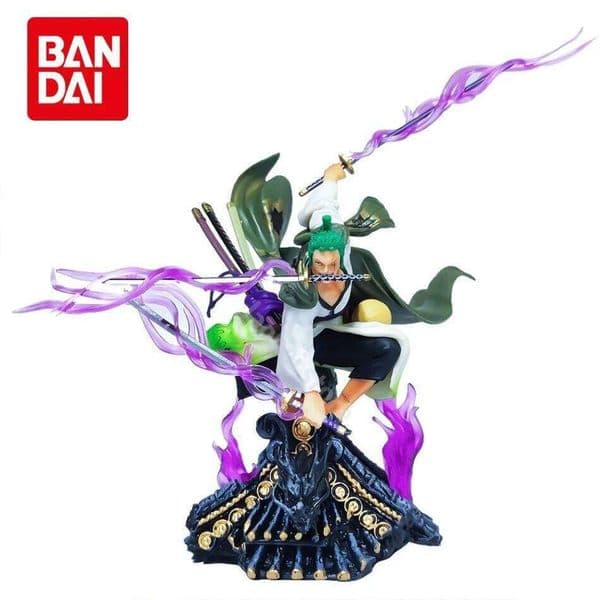 22CM Anime One Piece Action Figure Roof Sauron Three Knife Flow Zoro with Box PVC Collection Statue Model Figurine Toys Boy C260309
