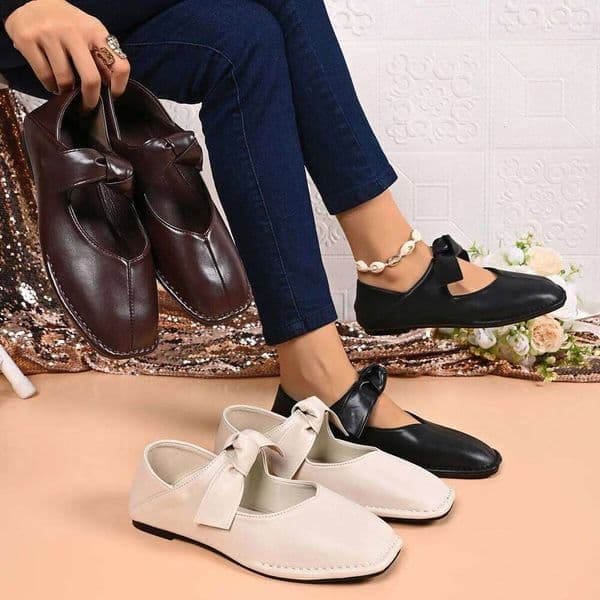 *Spring Autumn Square Head Comfortable Anti slip Work and Leisure Fashionable New Elegant Plus Size Flat Shoes for Women
