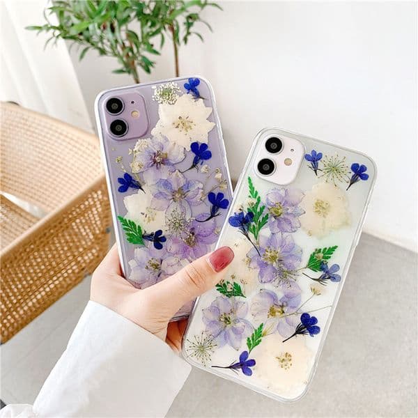 Real Dried Flowers Phone Case For Iphone 17 16 15 14 13 Pro 12 11 Max Plus 16Pro Everlasting Flowers 17Promax Phone Case Handmade 17Pro Cover 15Promax 14Promax Shell