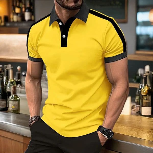 Summer Mens Short sleeved Polo Shirt Business Casual Collar Tshirt Plus Size Breathable Top European and American size 260310