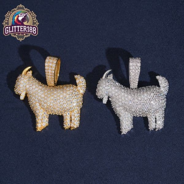 2026 new style Moissanite Hip Hop Jewelry Iced Out Pendant 925 Sterling Silver Necklace VVS Moissanite Diamond Sheep Pendant