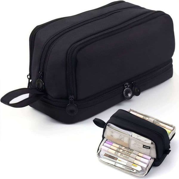 Large-Capacity Stationery Durable Oxford Cloth Pencil Case Portable Storage Box Ideal for School and Office Supplies 26Y0310