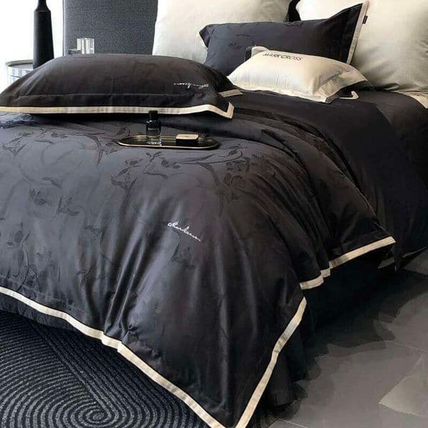Light luxury senior sense 100S long-staple four-piece set, pure cotton satin jacquard quilt cover, bed sheet bedding 4 L260601