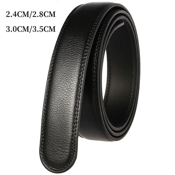 24/28/30/35CM Wide Without Buckle Men Ratchet Cow Leather Belt Strap Replacement for Mens Auto Lock Buckle Belt 260304