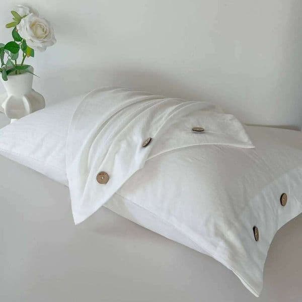 Pillow Case 2Pcs Solid Color Simple Button Pillow Cover, Decorative Cushion Covers 40x60cm, 40x80cm, 50x66cm, 50x75cm, 50x90cm, Pillowslip 26H0310