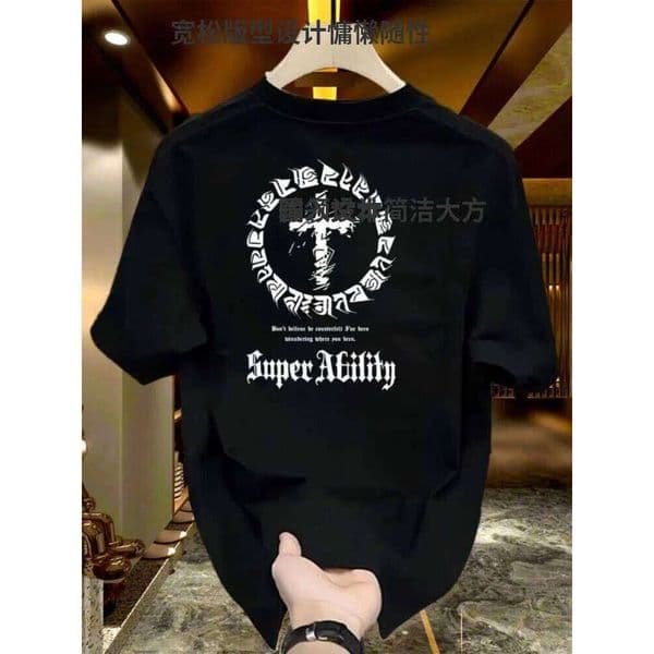 New American Stylish Star-ring Cross Adult Men's Fashion T-shirt 100% Cotton Comfortable Soft Cool Breathable Casual Retro Z260310
